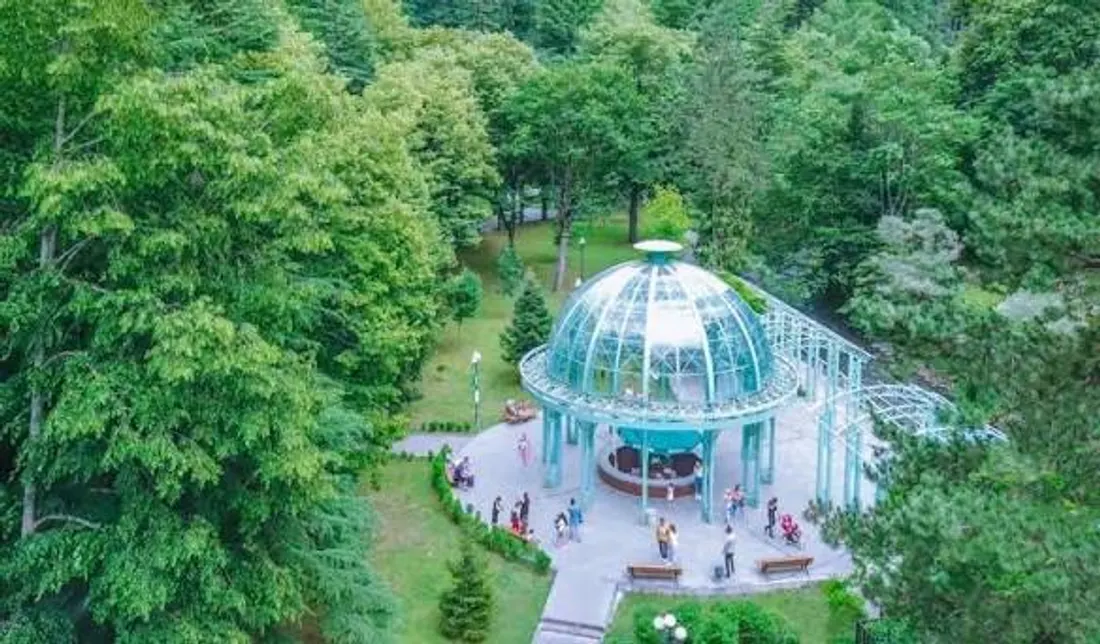 Mineral water pavilion from above