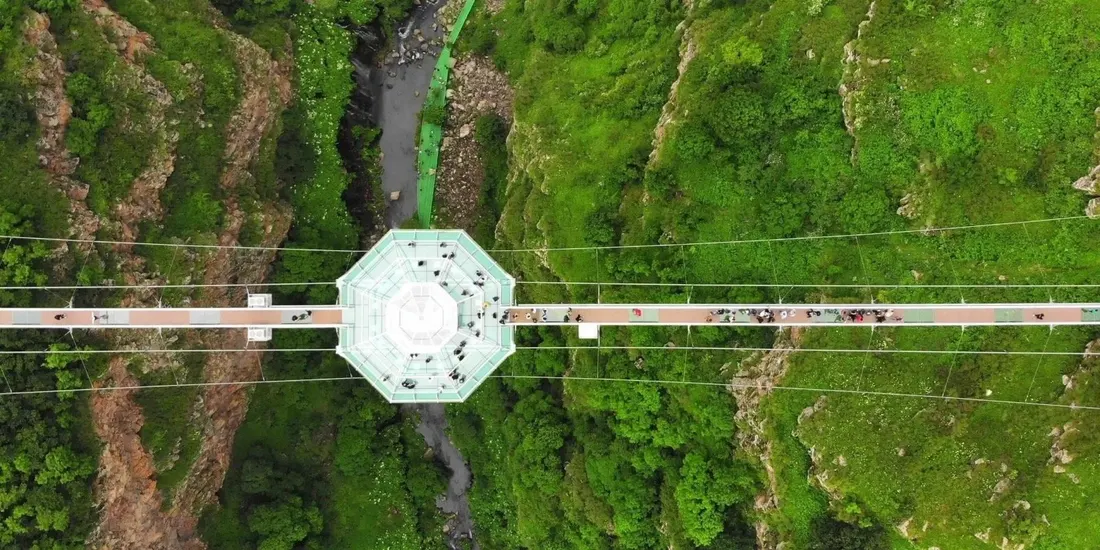 The bridge from above the canyon