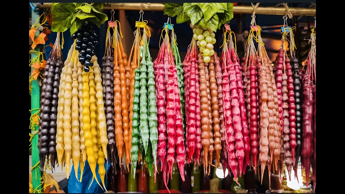 Colorful churchkhela