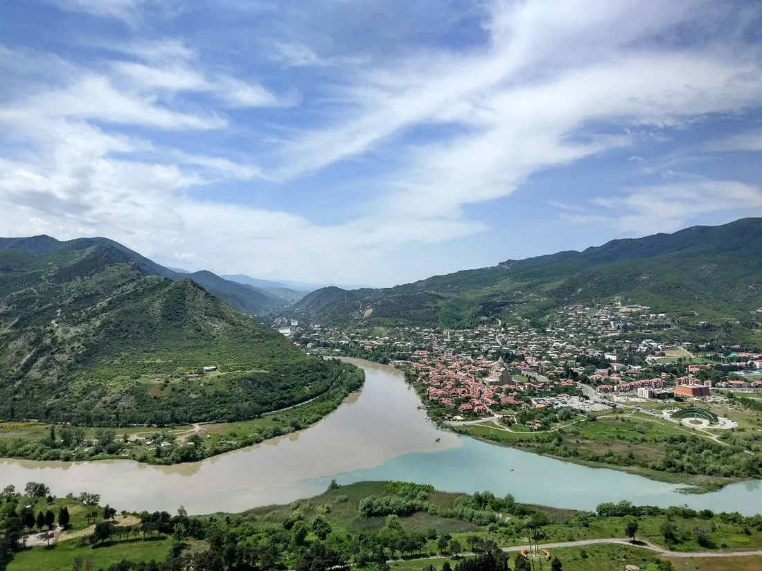 The confluence of the Aragvi and Kura rivers